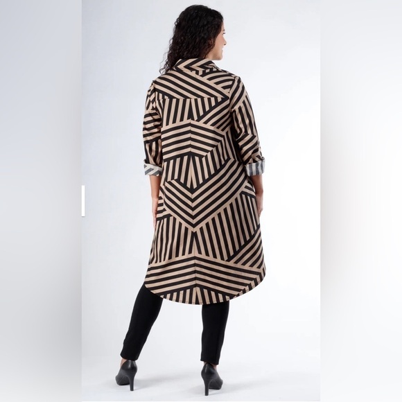 Lennard Taylor BRENDA SWING COTTON PRINT longsleeve dress shirt oversized sz XXS - Picture 3 of 12